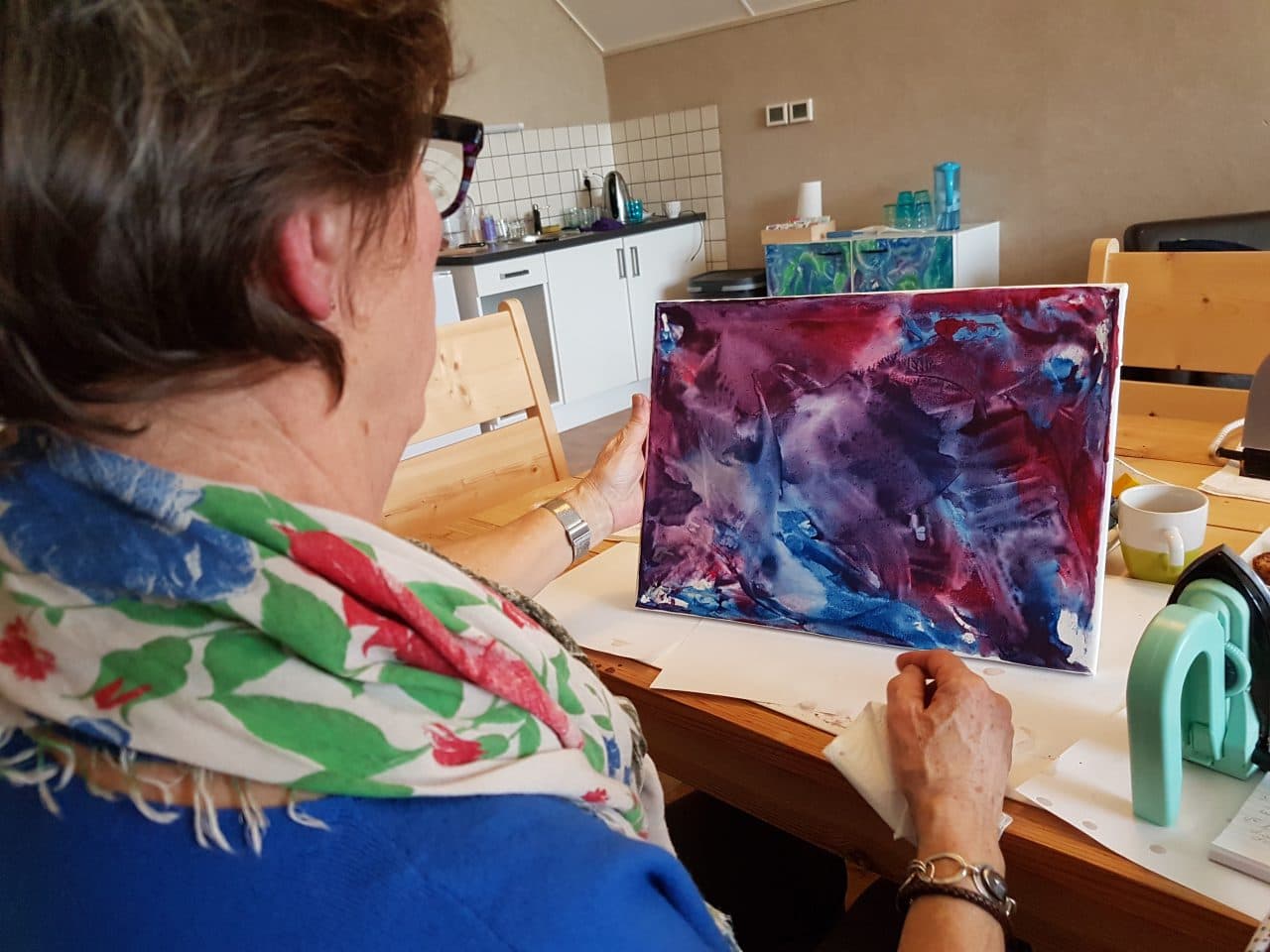 Artist Painting in Studio